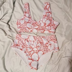 SHEIN Hawaiian print high waisted bikini